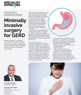 Minimally invasive surgery for GERD at TKH Clinic